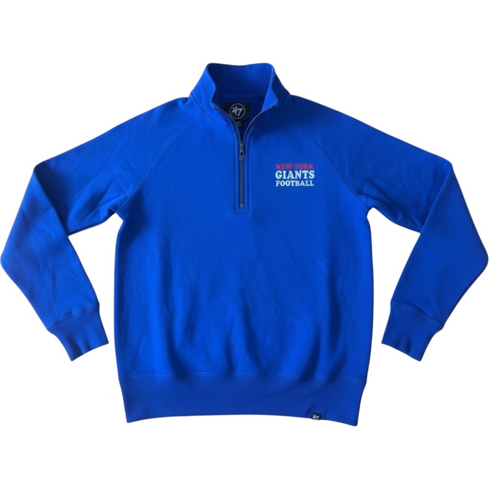 47 Brand New York Giants Quarter Zip Sweatshirt Womens Small Royal Blue NFL NY